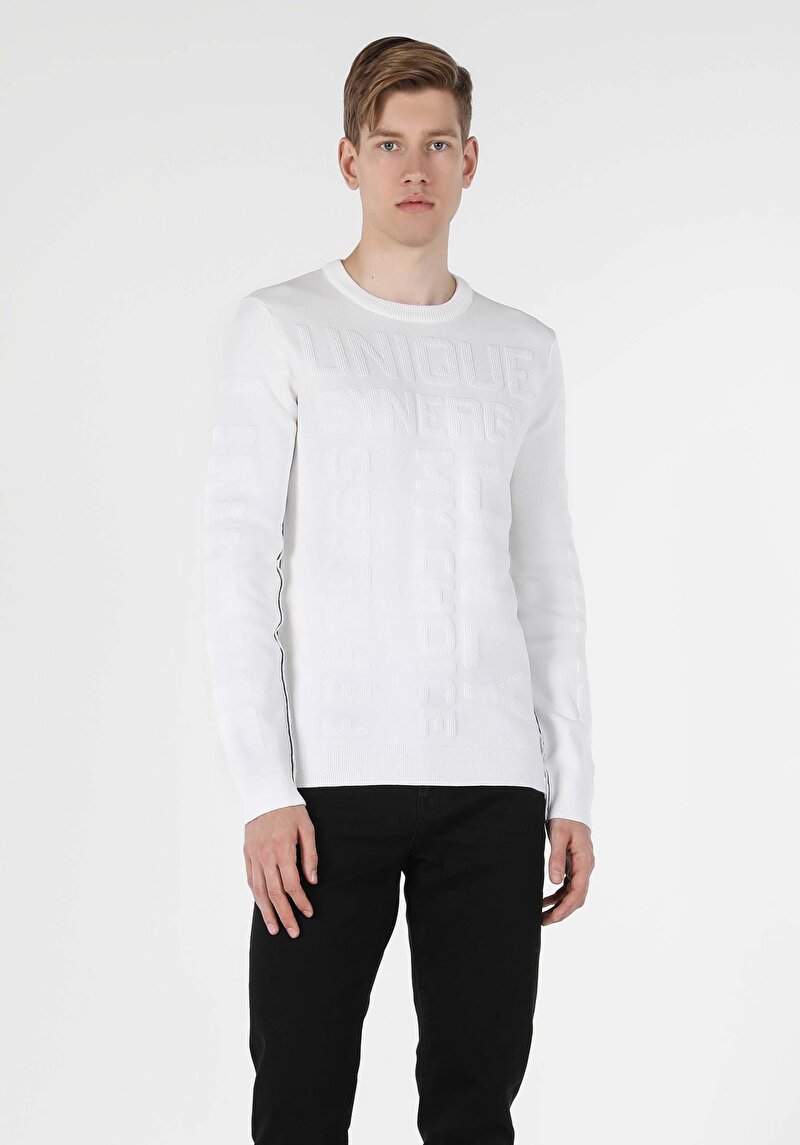 Afișați detalii pentru Pulover De Barbati Alb Regular Fit  Cl1056649