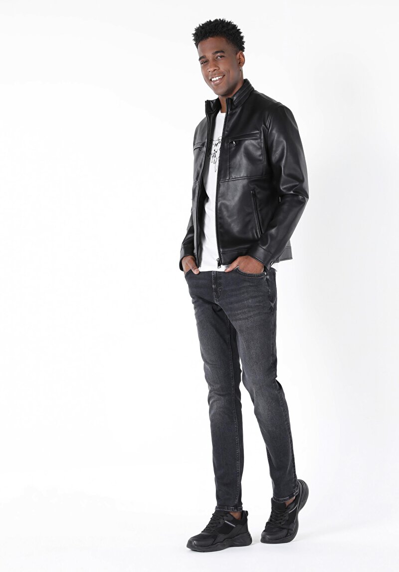 Imagine a Jacheta De Barbati Negru Slim Fit  Cl1056687
