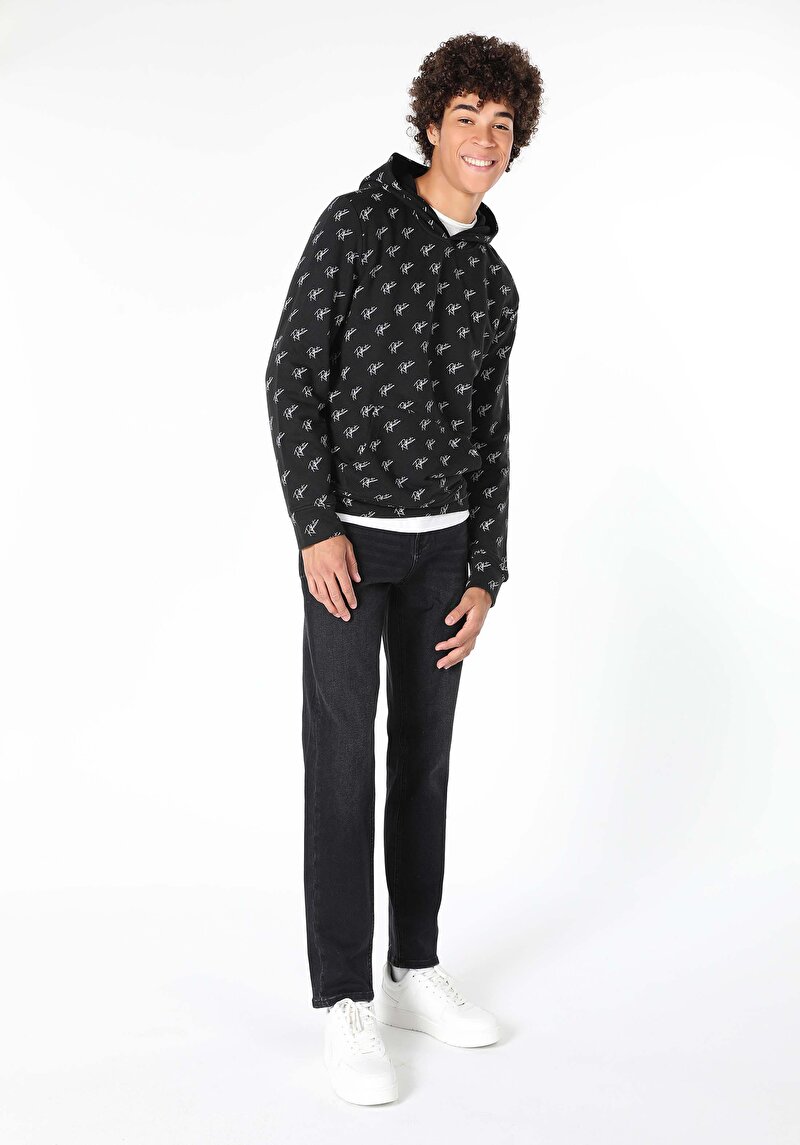 Afișați detalii pentru Hanorac / Bluza De Barbati Negru Regular Fit  Cl1059665