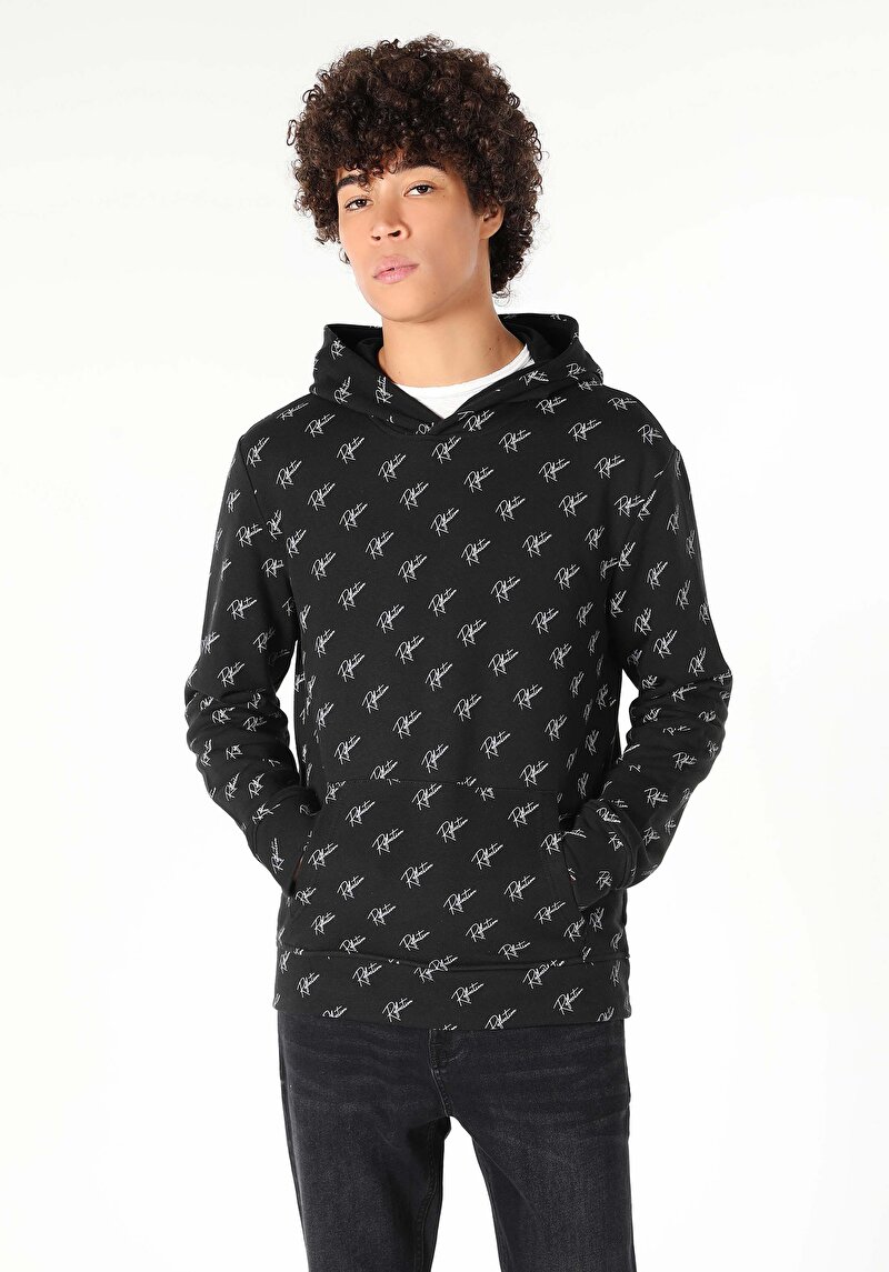 Afișați detalii pentru Hanorac / Bluza De Barbati Negru Regular Fit  Cl1059665