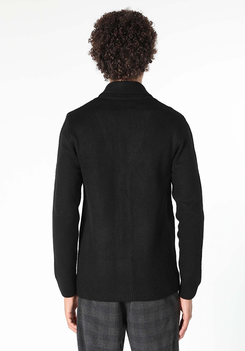 Imagine a Cardigan De Barbati Negru Slim Fit Cl1059692