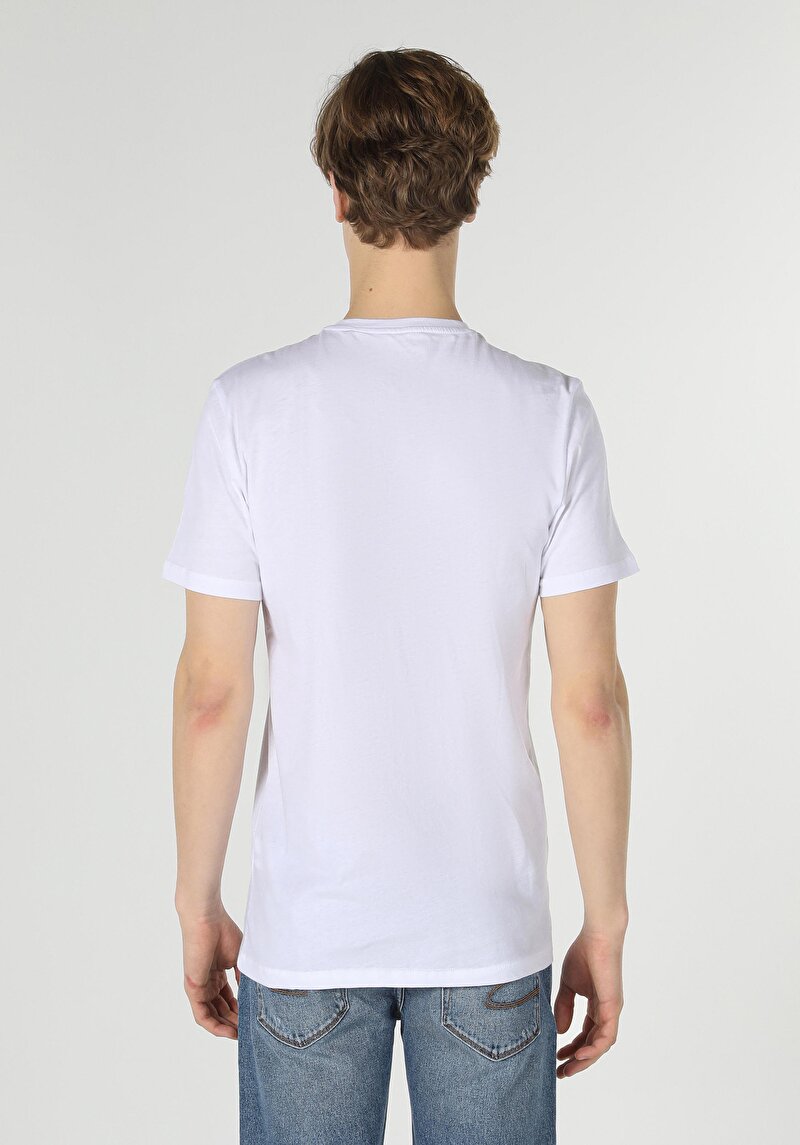 Imagine a Tricou Cu Maneca Scurta De Barbati Alb Regular Fit  Cl1056755