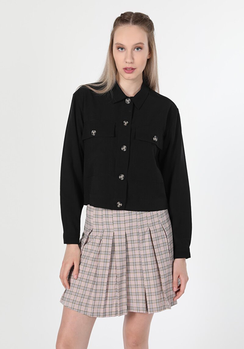 Imagine a Camasa Cu Maneca Lunga De Dama Negru Regular Fit  Cl1059738