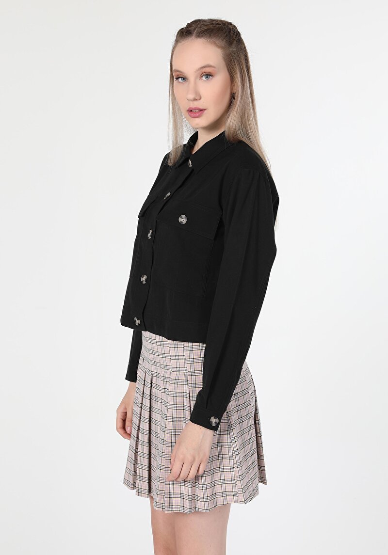 Afișați detalii pentru Camasa Cu Maneca Lunga De Dama Negru Regular Fit  Cl1059738