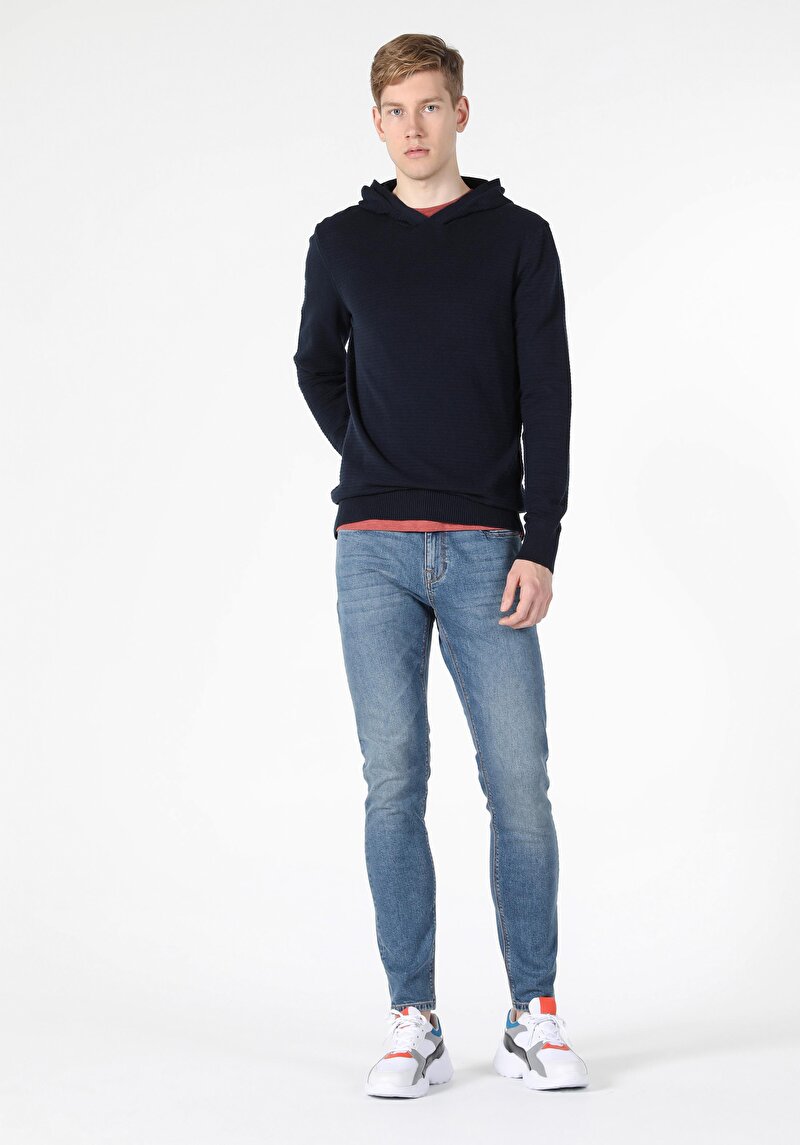 Imagine a Pulover De Barbati Albastru Marin Regular Fit Cl1056916