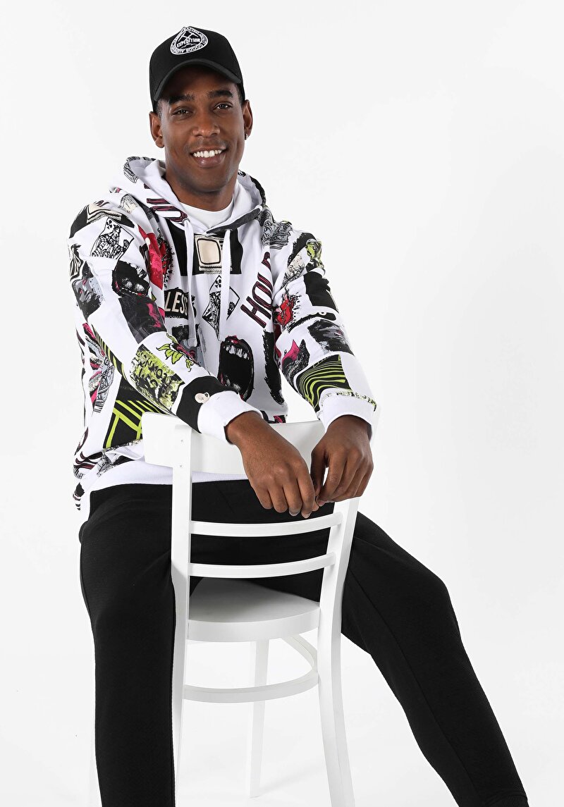 Imagine a Hanorac / Bluza De Barbati Alb Comfort Fit  Cl1056962