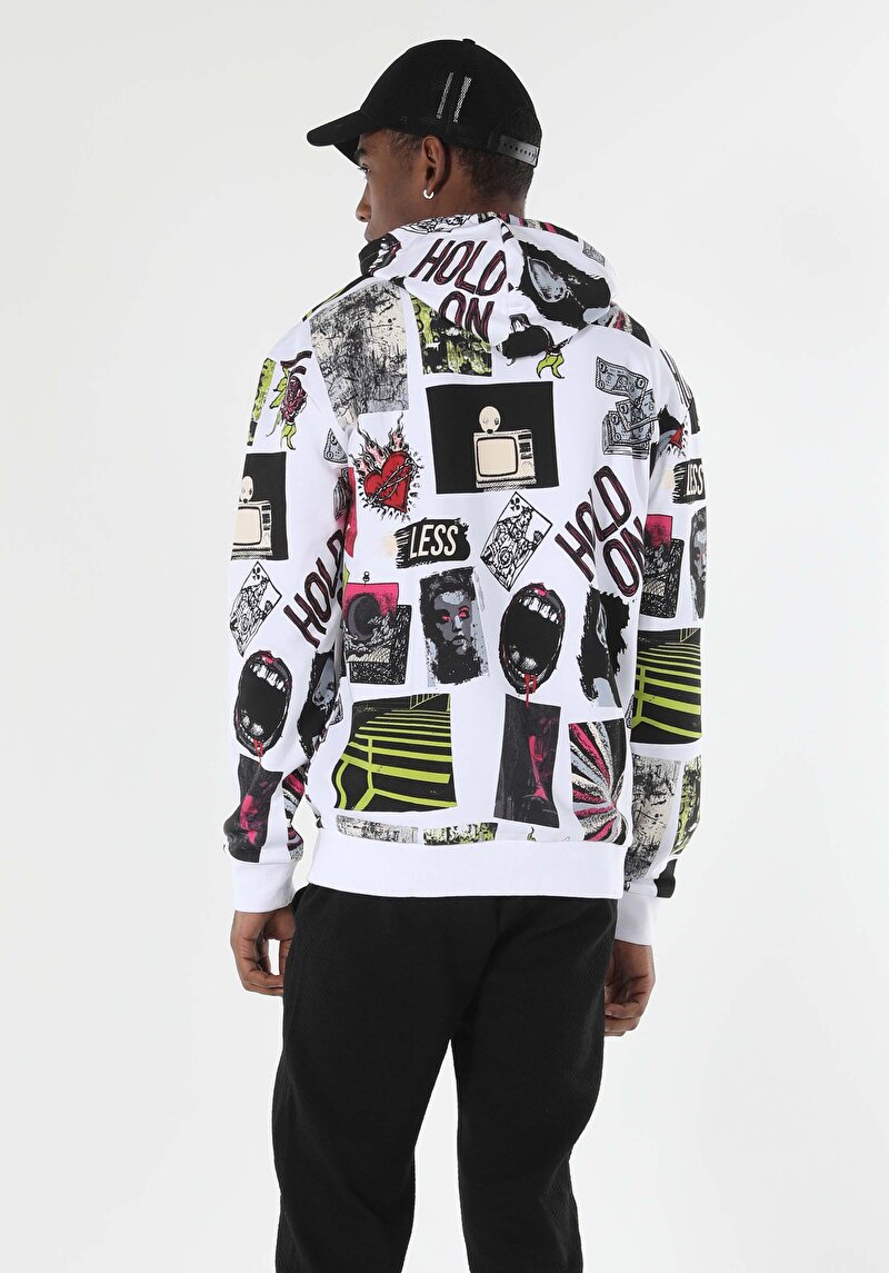 Afișați detalii pentru Hanorac / Bluza De Barbati Alb Comfort Fit  Cl1056962