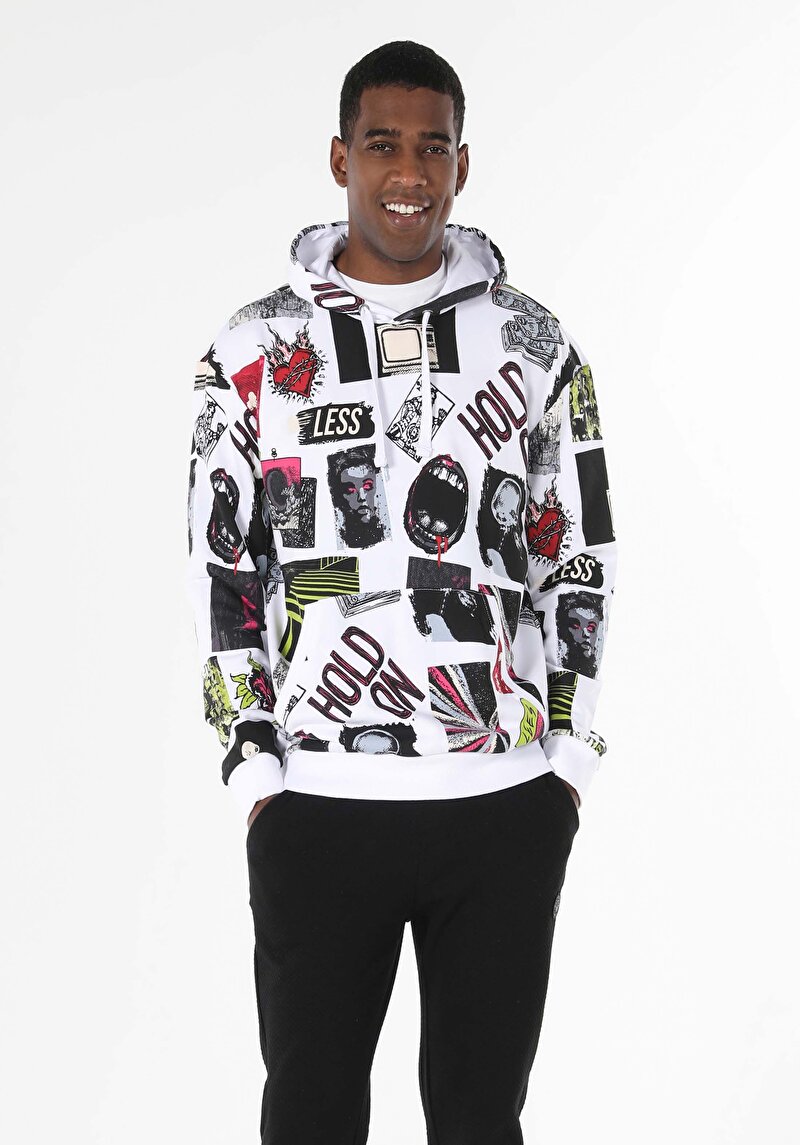 Afișați detalii pentru Hanorac / Bluza De Barbati Alb Comfort Fit  Cl1056962