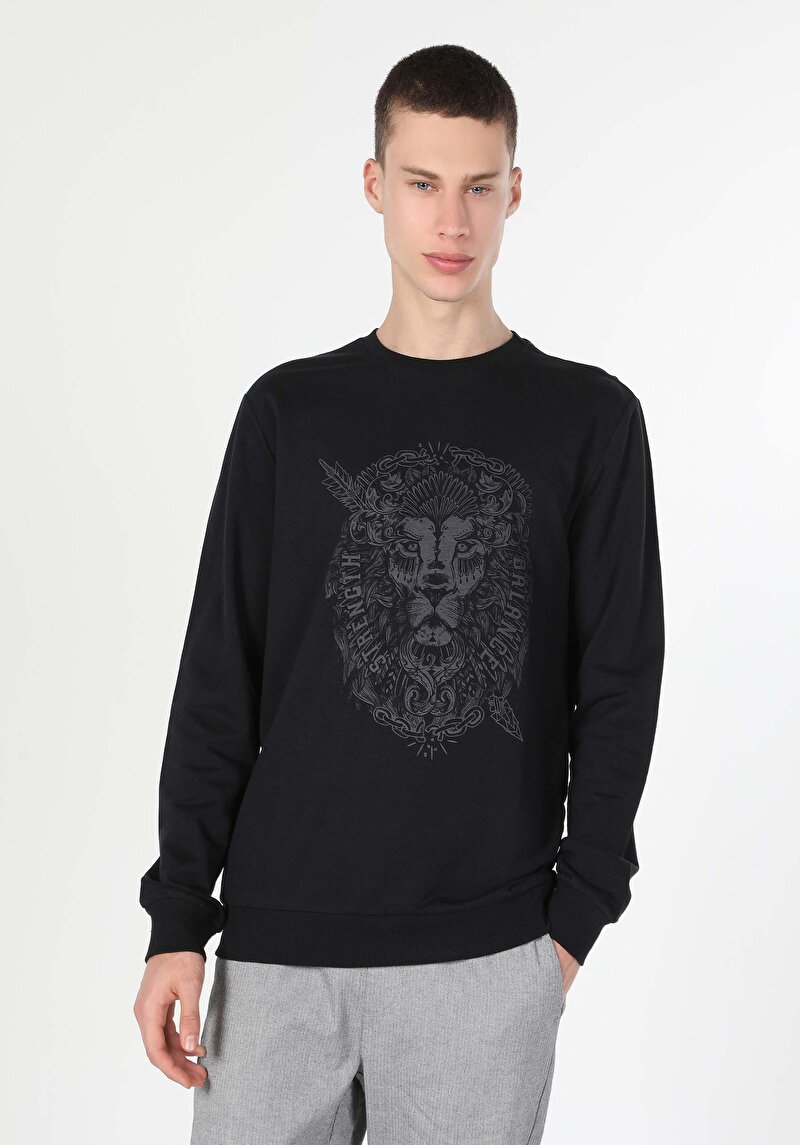 Imagine a Hanorac / Bluza De Barbati Negru Regular Fit  Cl1060119