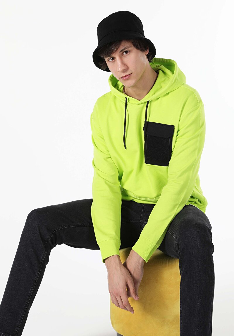 Imagine a Hanorac / Bluza De Barbati Verde Comfort Fit  Cl1057190