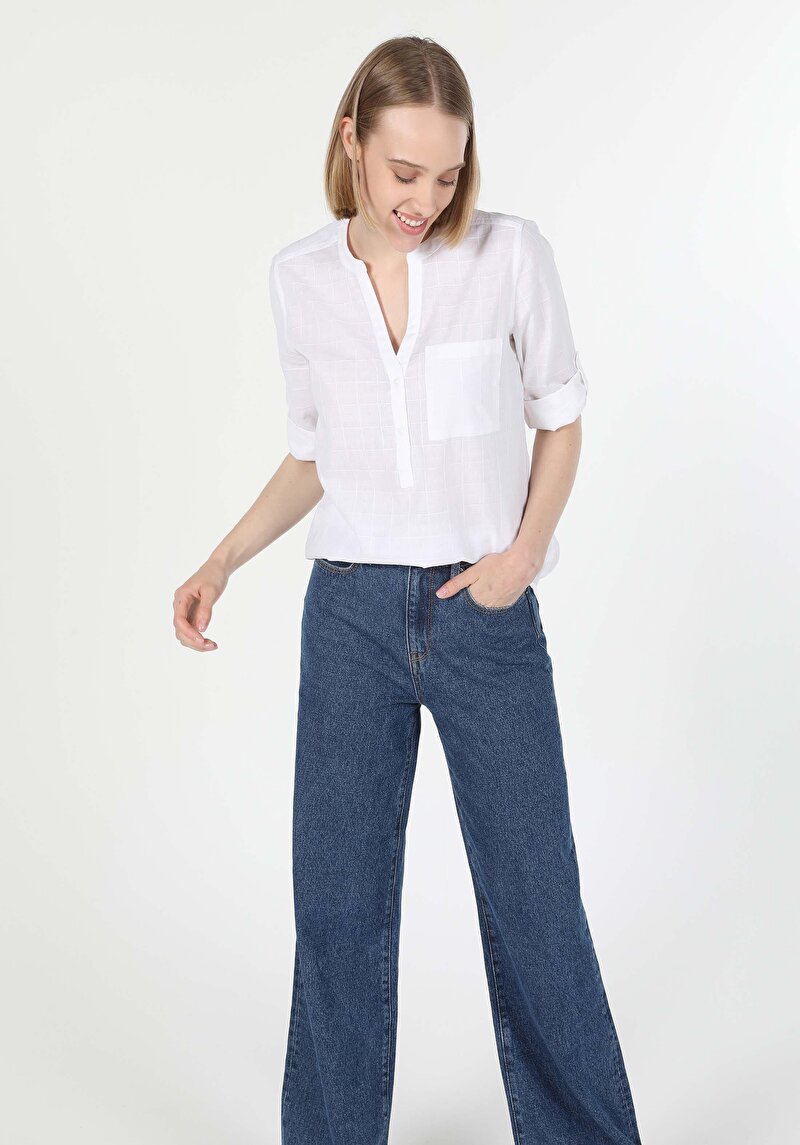 Imagine a Camasa Cu Maneca Lunga De Dama Alb Cl1060147