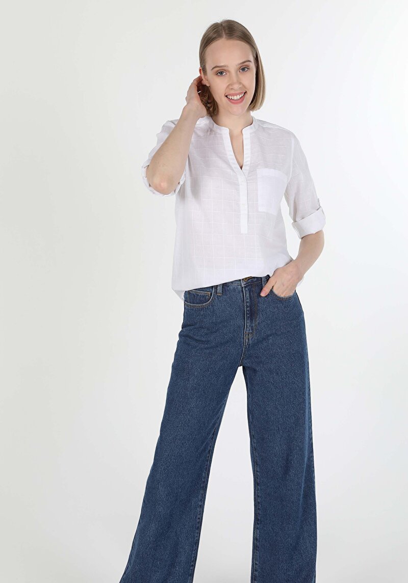 Imagine a Camasa Cu Maneca Lunga De Dama Alb Cl1060147