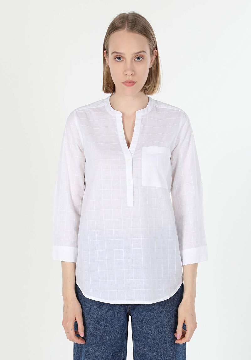 Imagine a Camasa Cu Maneca Lunga De Dama Alb   Cl1060147