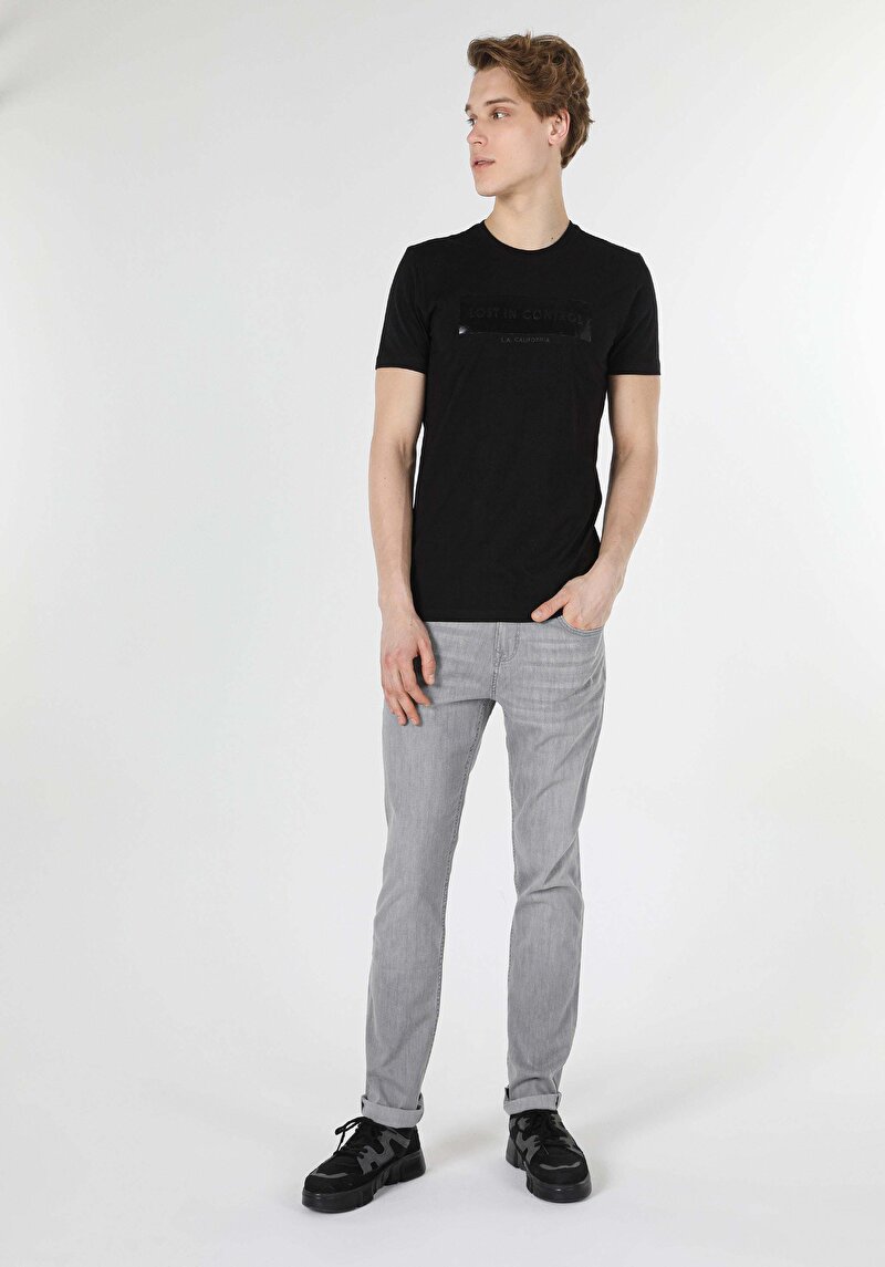 Imagine a Tricou Cu Maneca Scurta De Barbati Negru Slim Fit Cl1052839