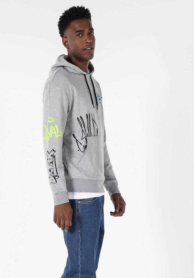 Imagine a Hanorac / Bluza De Barbati Gri Comfort Fit  Cl1057311