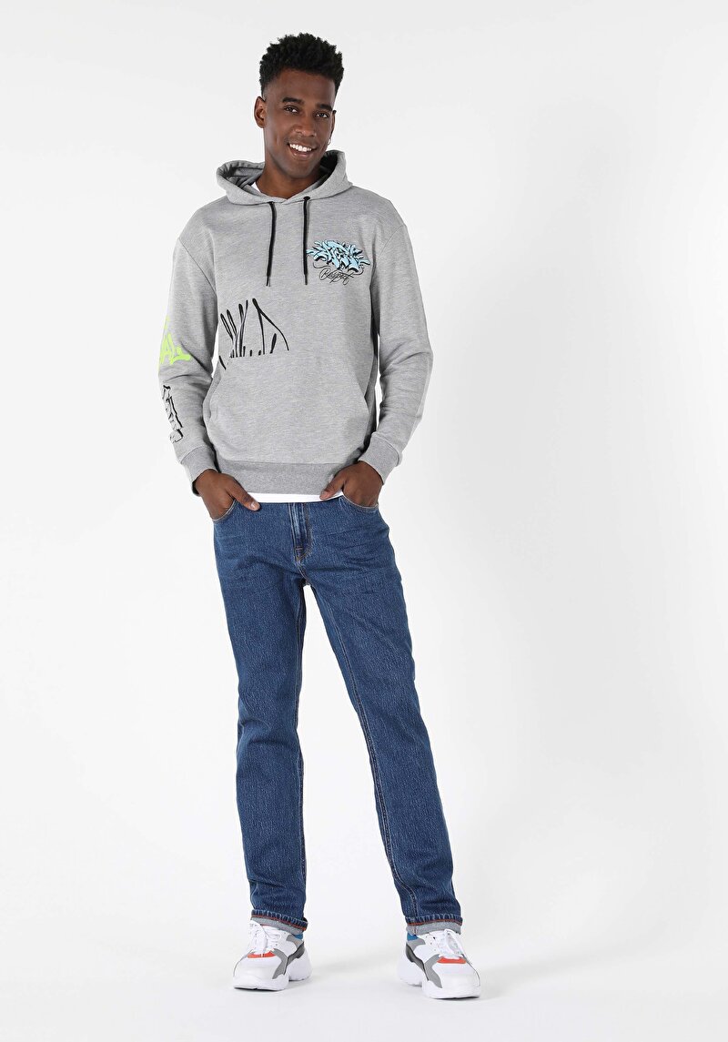 Imagine a Hanorac / Bluza De Barbati Gri Comfort Fit Cl1057311