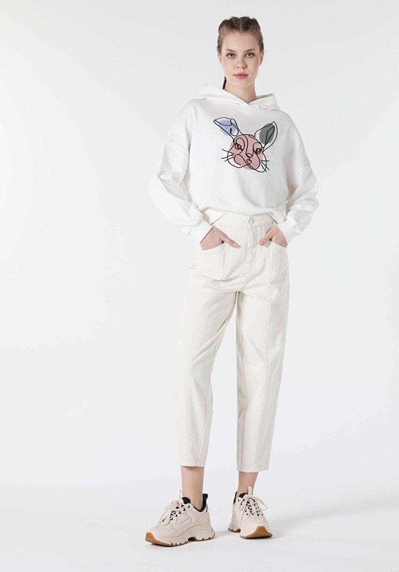 Imagine a Hanorac / Bluza De Dama Alb Regular Fit  Cl1057318