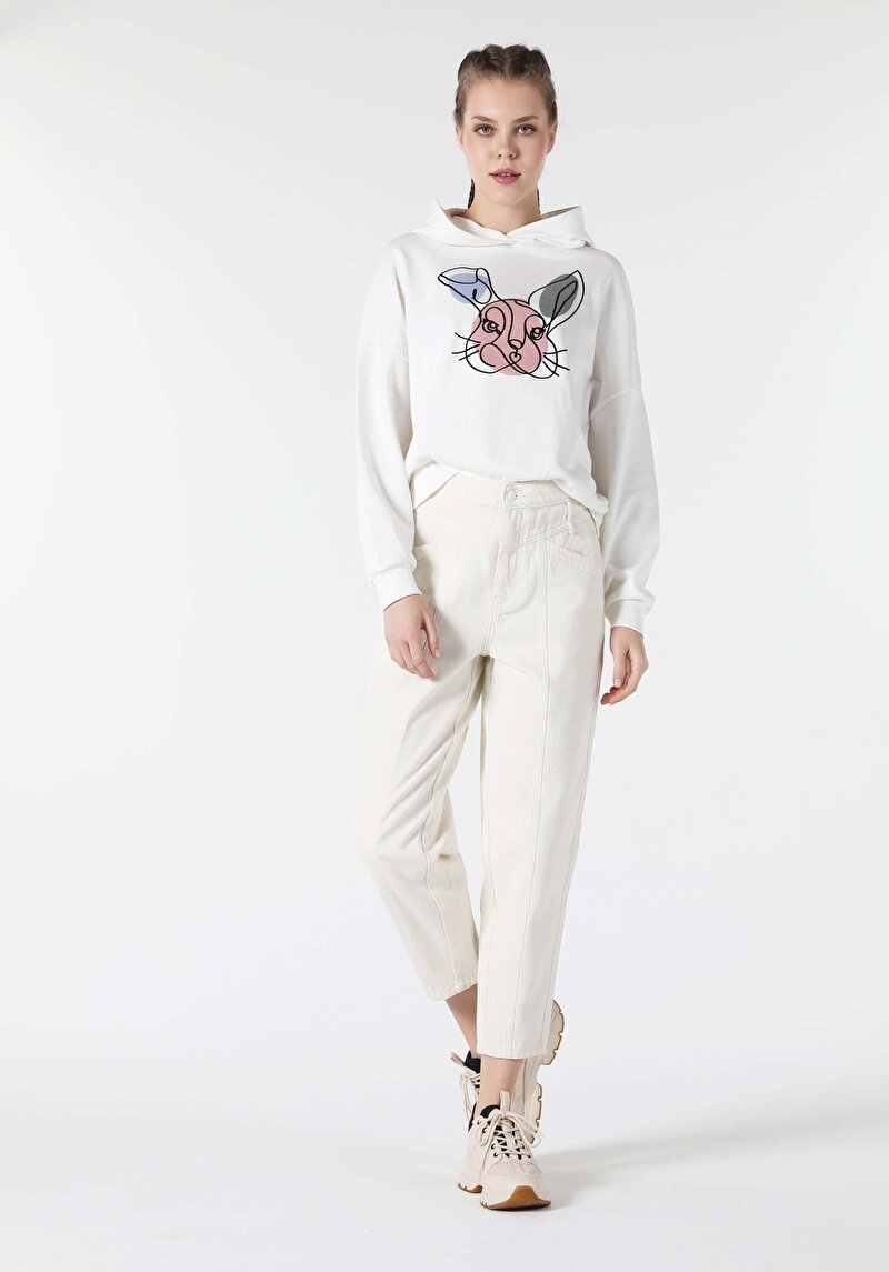 Afișați detalii pentru Hanorac / Bluza De Dama Alb Regular Fit  Cl1057318