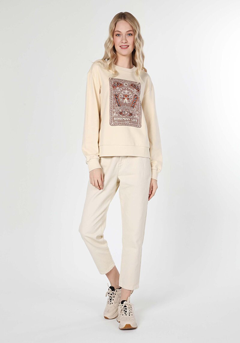 Imagine a Hanorac / Bluza De Dama Ecru Cl1060217