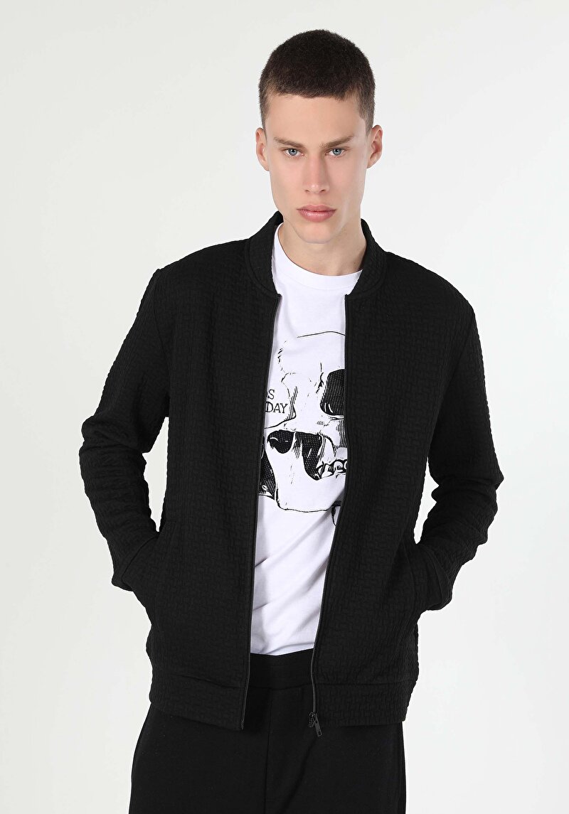 Imagine a Cardigan De Barbati Negru Slim Fit Cl1060261