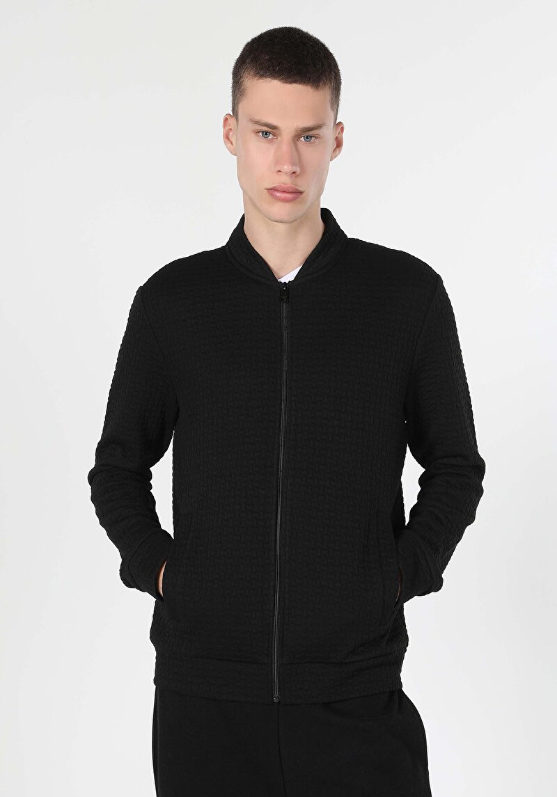 Afișați detalii pentru Cardigan De Barbati Negru Slim Fit  Cl1060261