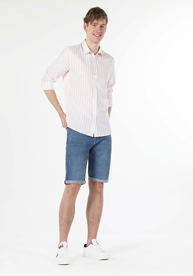 Imagine a Camasa Cu Maneca Lunga De Barbati Galben Slim Fit  Cl1053806