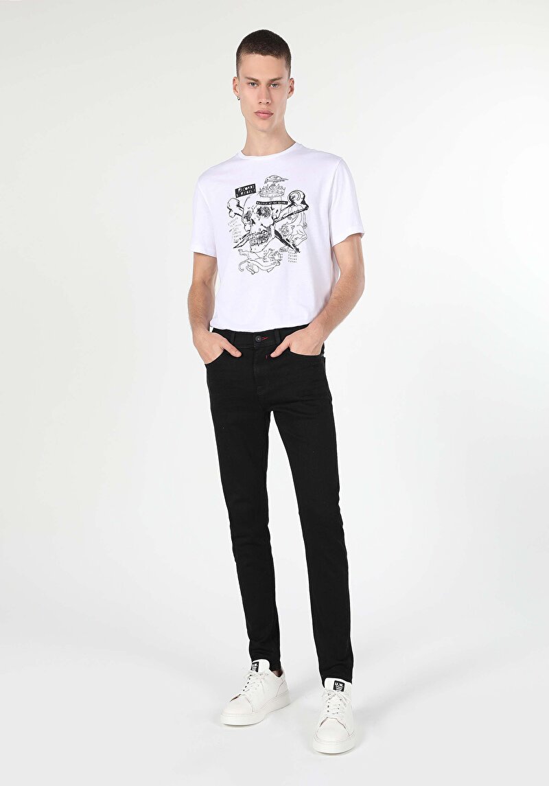 Afișați detalii pentru Pantaloni De Barbati Albastru Skinny Fit 040 Alex Cl1060383