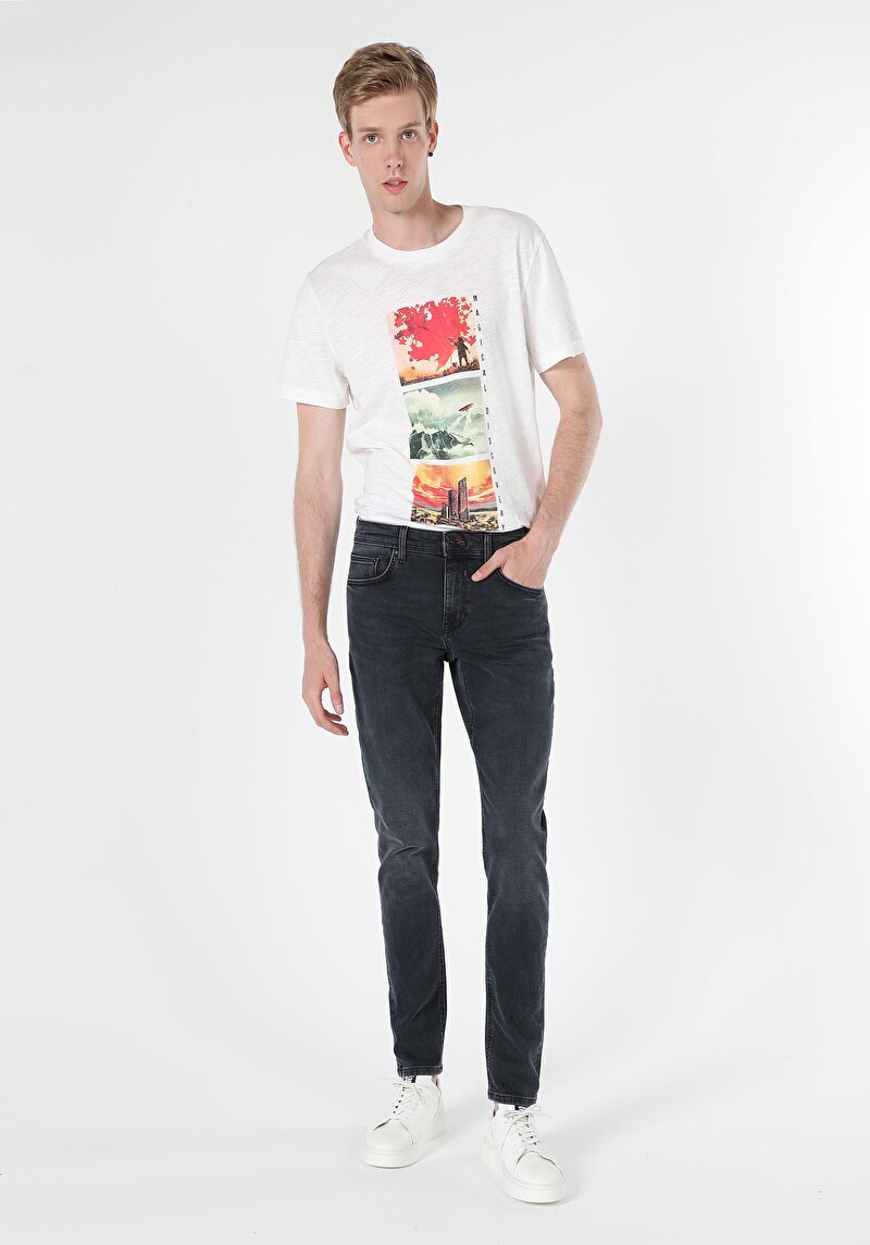 Imagine a Pantaloni De Barbati Albastru Inchis Slim Fit 041 Danny Cl1060393