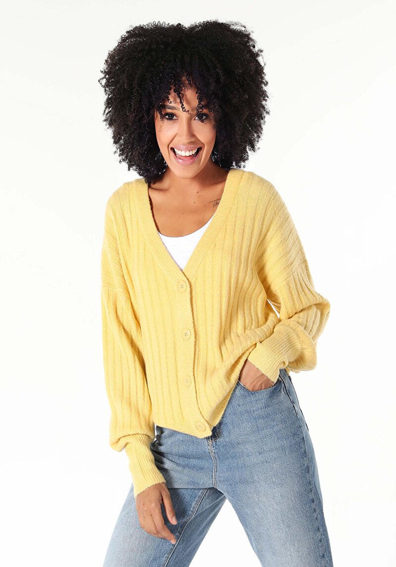 Imagine a Cardigan De Dama Galben Cl1060713