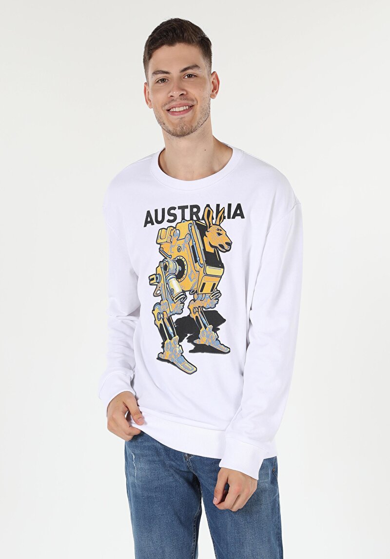 Imagine a Hanorac / Bluza De Barbati Alb   Cl1060893