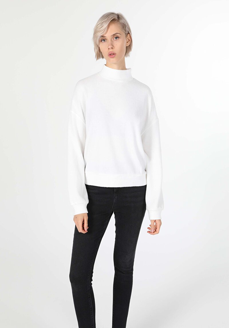 Afișați detalii pentru Tricou Cu Maneca Lunga De Dama Alb Regular Fit  Cl1055475