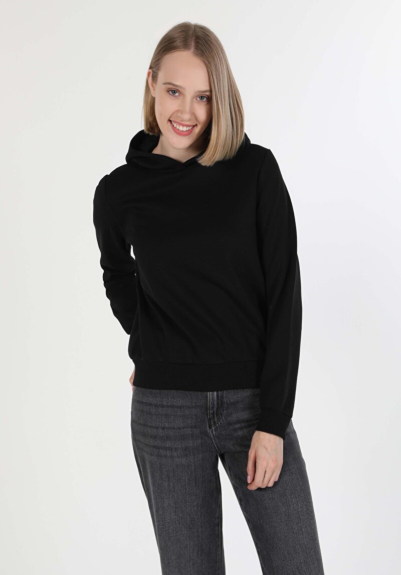 Imagine a Hanorac / Bluza De Dama Negru Regular Fit Cl1055506