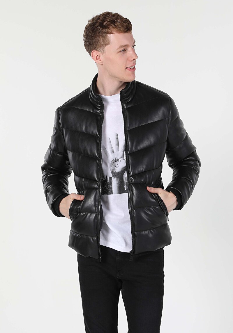 Afișați detalii pentru Jacheta De Barbati Negru Slim Fit  Cl1055602