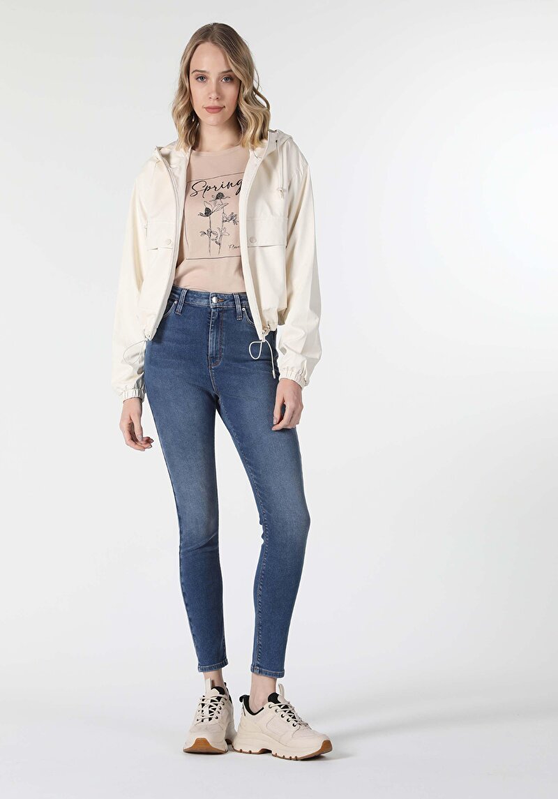 Afișați detalii pentru Pantaloni De Dama Albastru Super Slim Fit 760 Diana Cl1058540