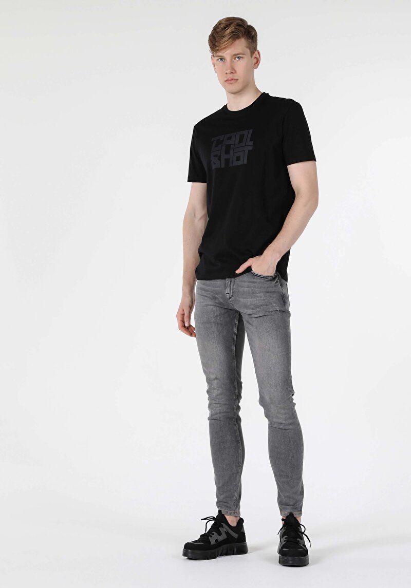 Imagine a Tricou Cu Maneca Scurta De Barbati Negru Regular Fit  Cl1058552