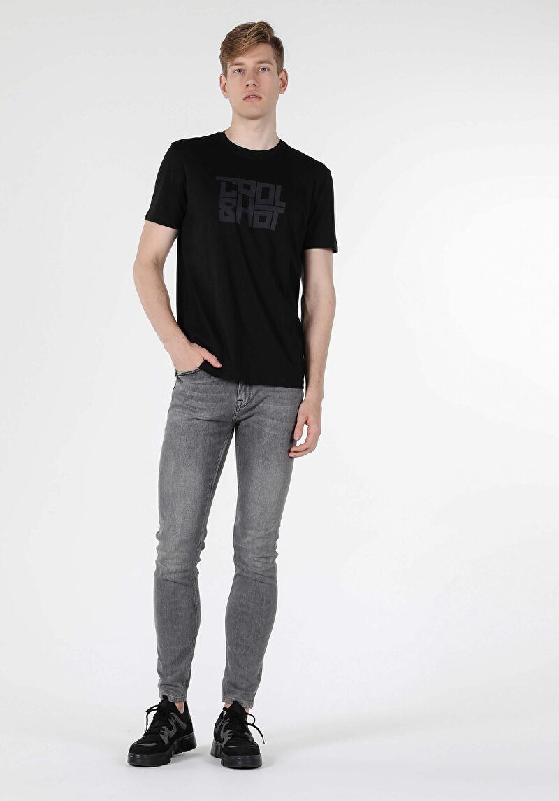 Imagine a Tricou Cu Maneca Scurta De Barbati Negru Regular Fit Cl1058552