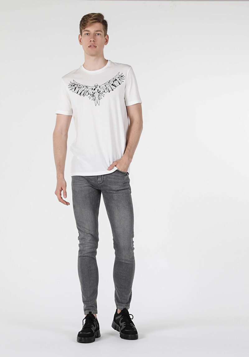 Afișați detalii pentru Tricou Cu Maneca Scurta De Barbati Alb Regular Fit  Cl1058561