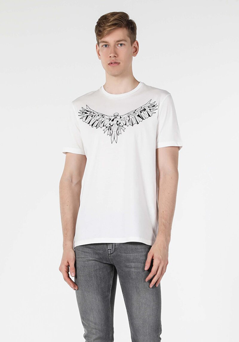 Afișați detalii pentru Tricou Cu Maneca Scurta De Barbati Alb Regular Fit  Cl1058561