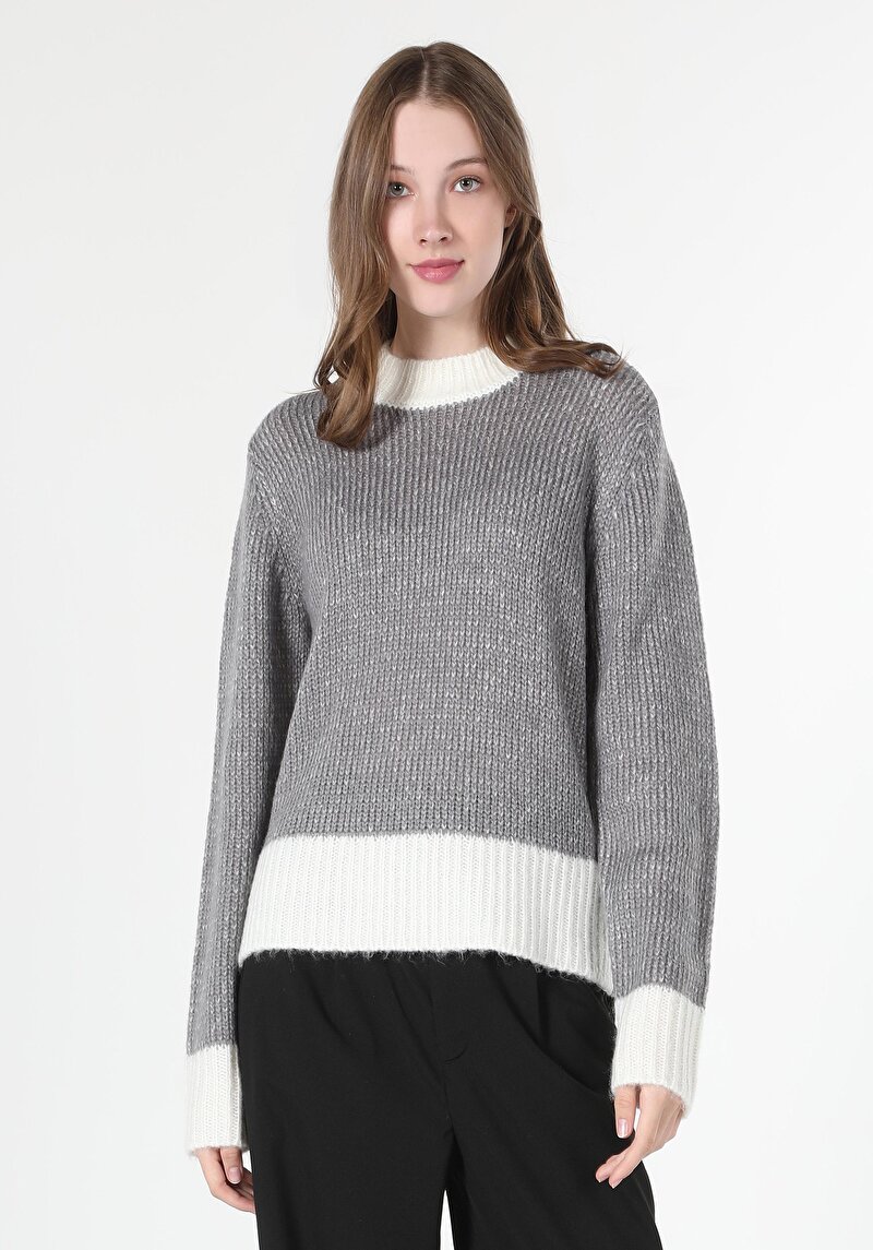 Afișați detalii pentru Pulover De Dama Gri Regular Fit  Cl1061106