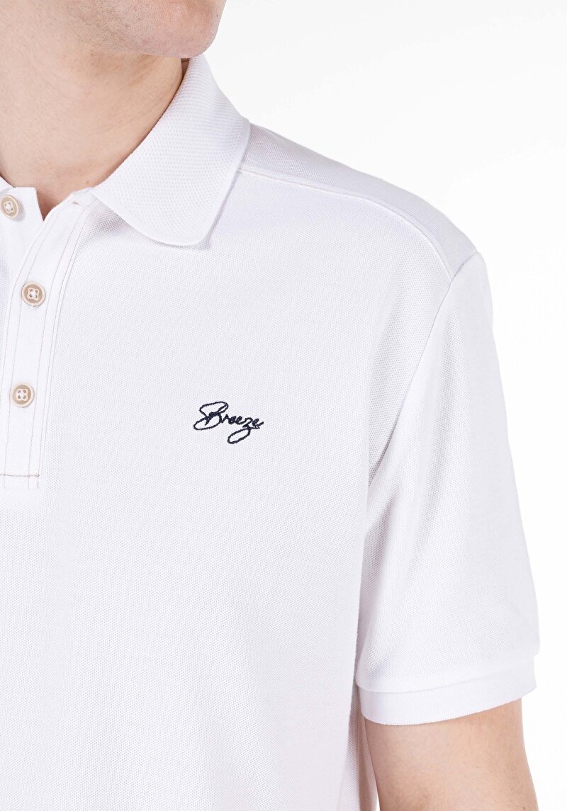 Afișați detalii pentru Tricou Polo Cu Maneca Scurta De Barbati Alb   Cl1061776