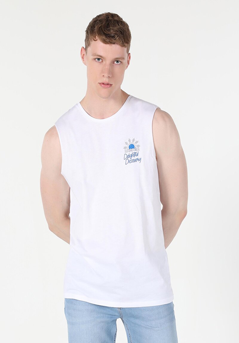 Afișați detalii pentru Maiou De Barbati Alb Regular Fit  Cl1059131