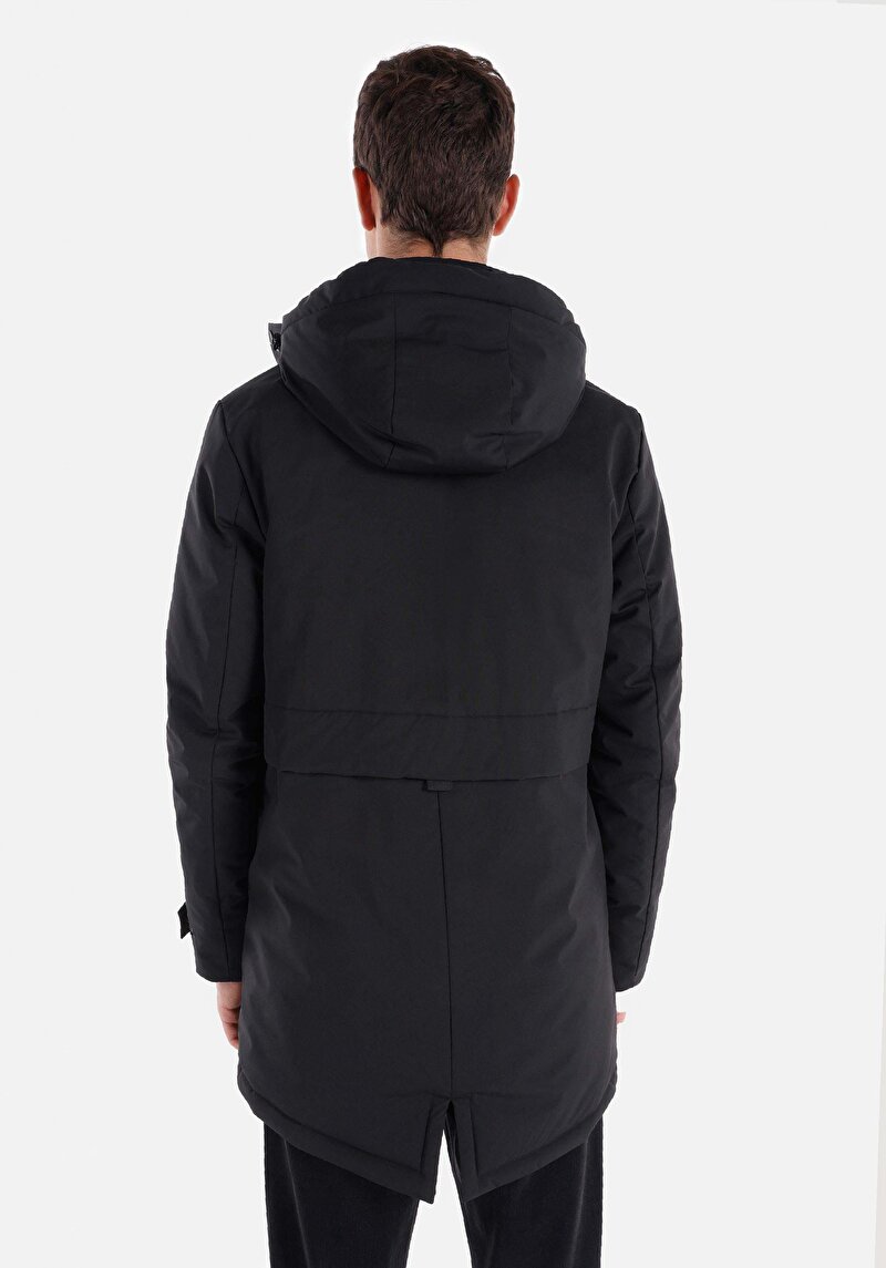 Afișați detalii pentru Palton Negru Pentru Bărbați Regular Fit