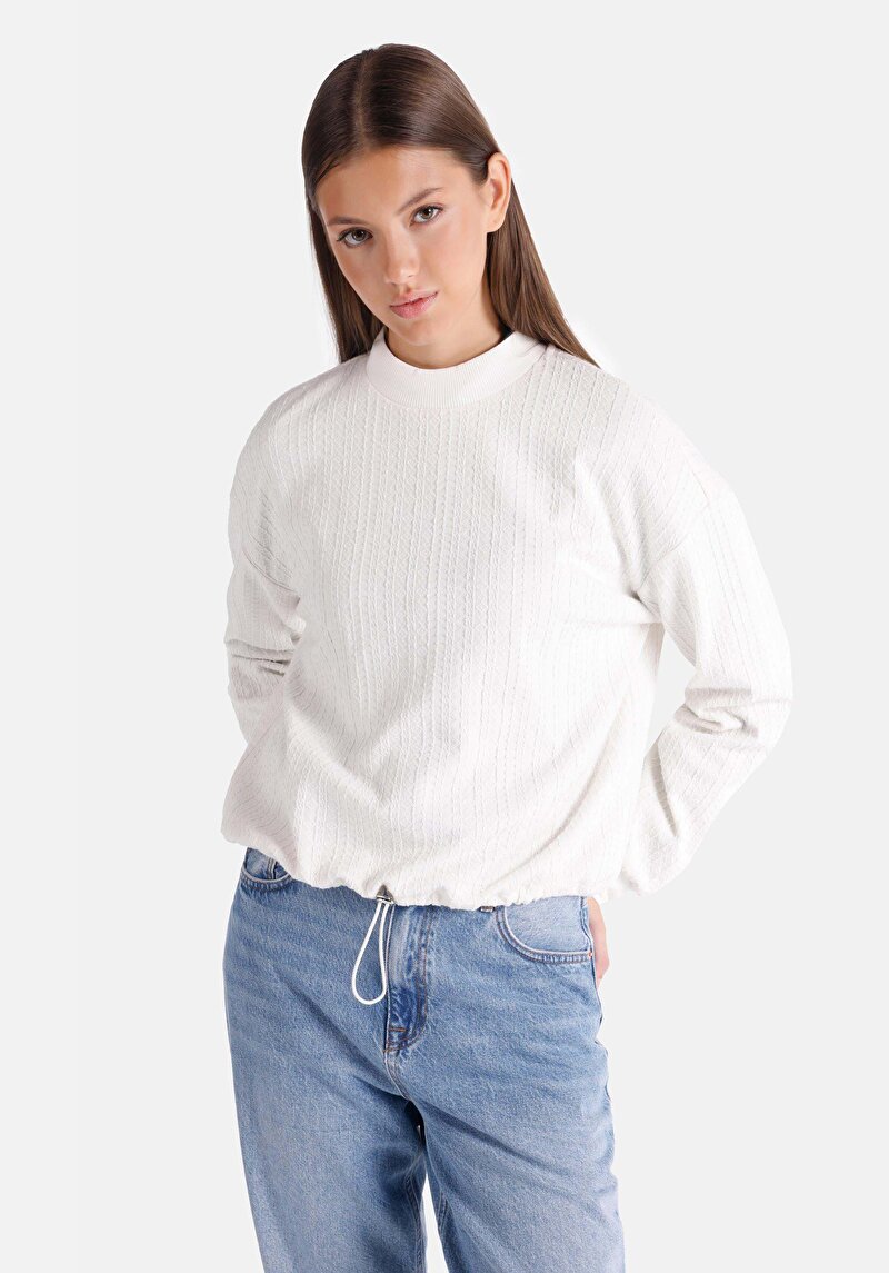 Imagine a Tricou Cu Maneca Lunga De Dama Alb Regular Fit Cl1065156