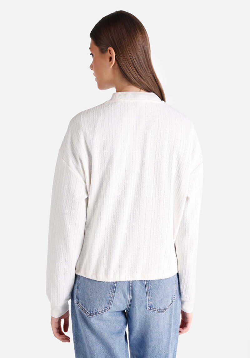 Afișați detalii pentru Tricou Cu Maneca Lunga De Dama Alb Regular Fit  Cl1065156