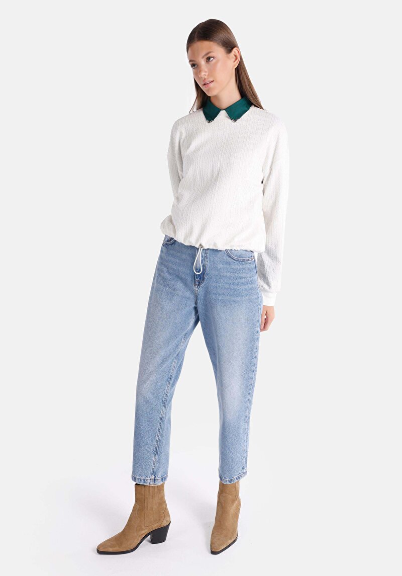 Afișați detalii pentru Tricou Cu Maneca Lunga De Dama Alb Regular Fit  Cl1065156