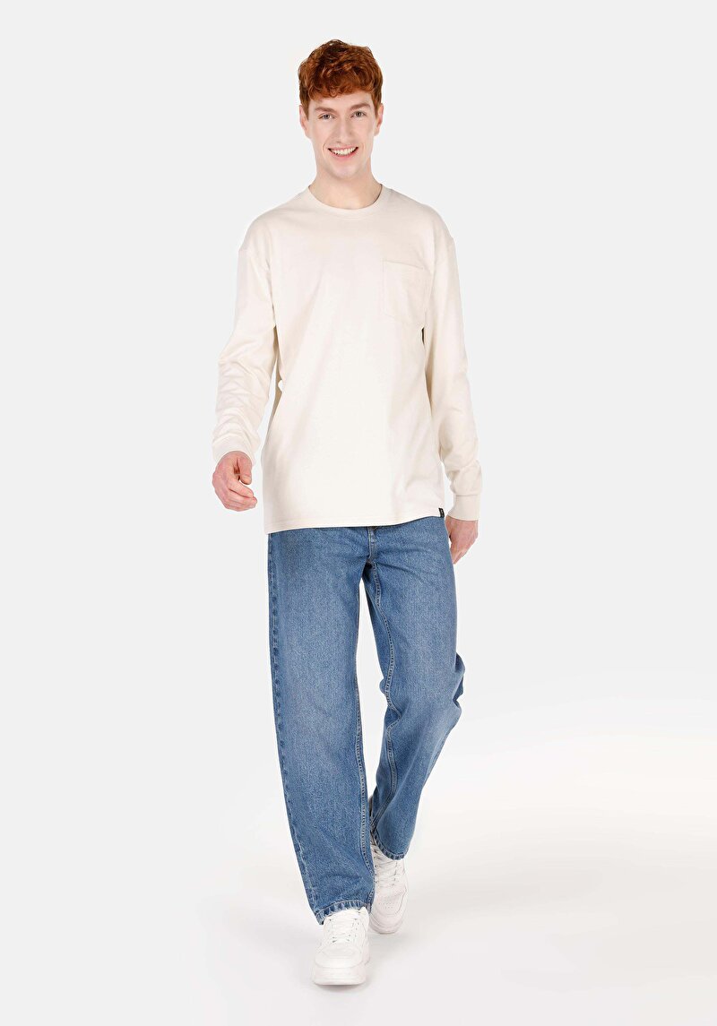 Imagine a Tricou Cu Maneca Lunga De Barbati Alb Regular Fit Cl1065666