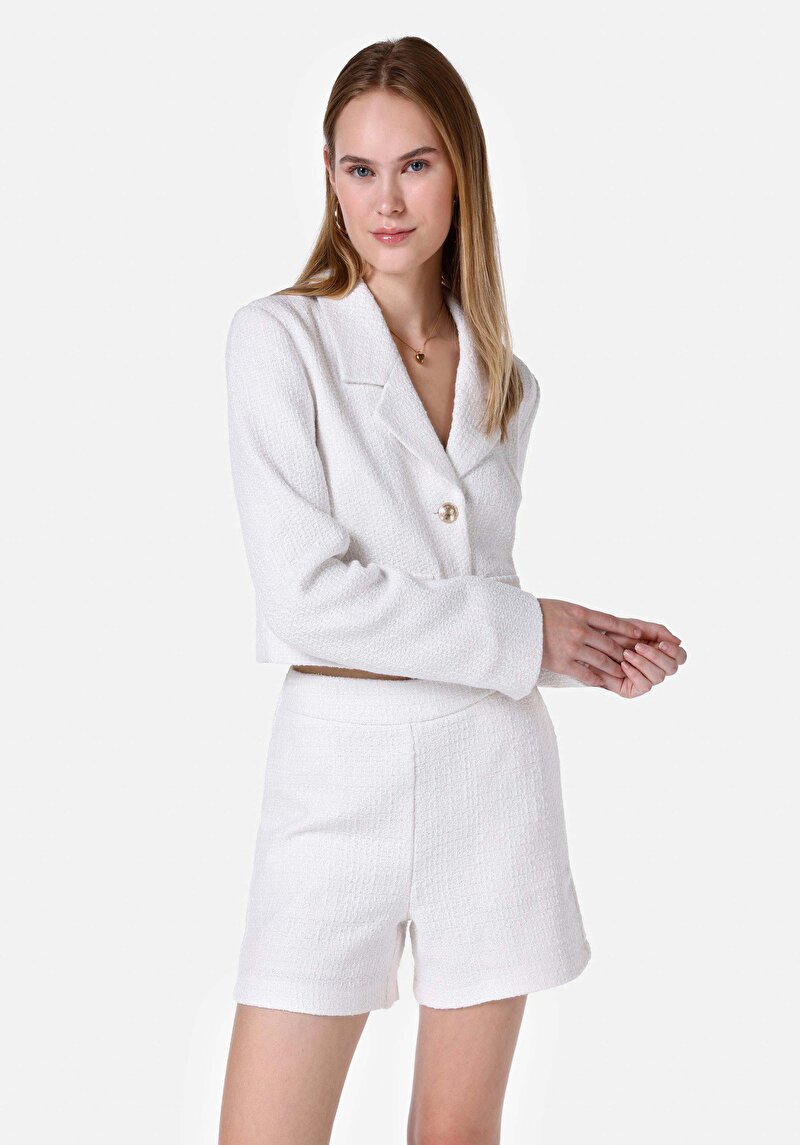 Imagine a Jachetă Albă Pentru Femei Slim Fit