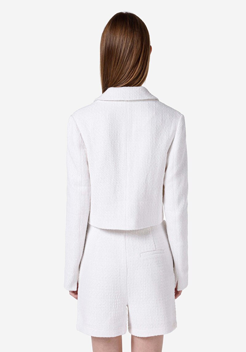 Afișați detalii pentru Jachetă Albă Pentru Femei Slim Fit