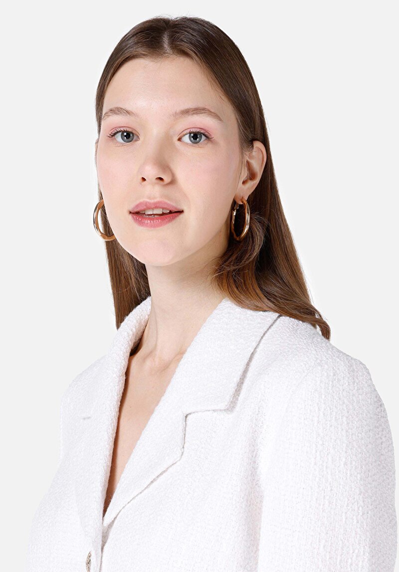 Afișați detalii pentru Jachetă Albă Pentru Femei Slim Fit