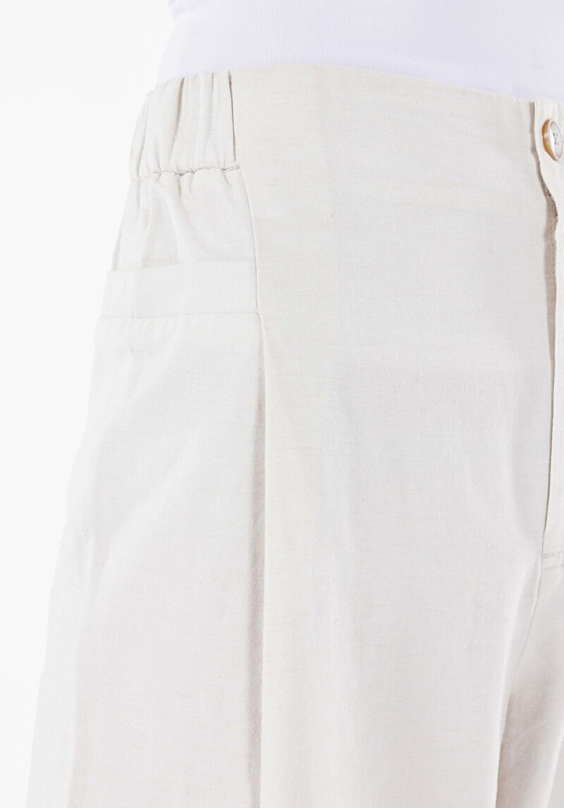 Afișați detalii pentru Regular Fit Talie Talie Pantaloni Largi Pantaloni Albi Pentru Femei